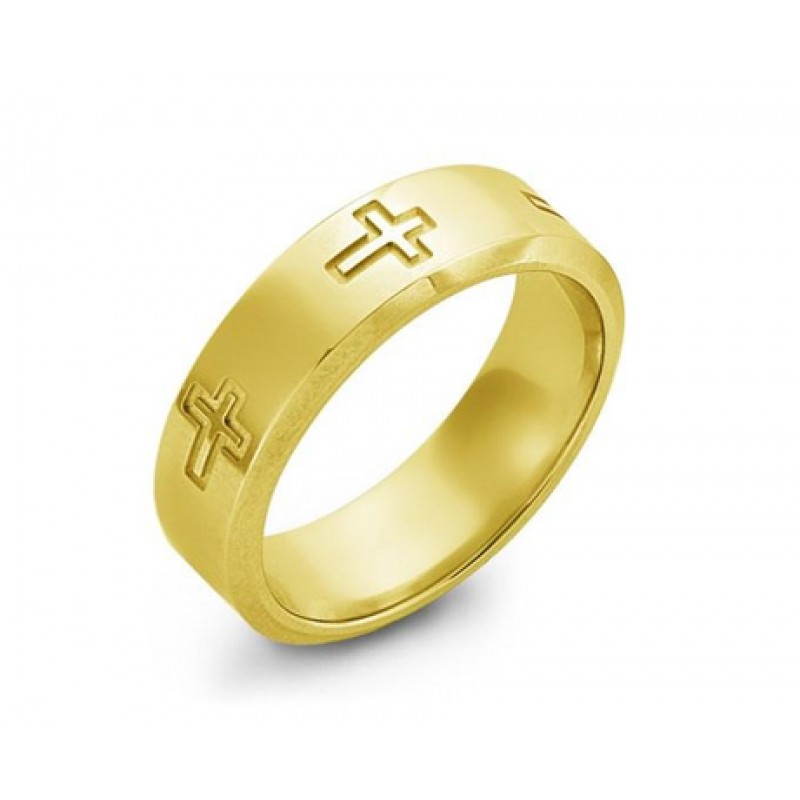 Men s Cross Pattern Wedding Band Joseph King Jewellery