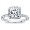 French Cut Halo Setting For Square Diamond Ring
