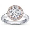 Pave Halo Engagement Setting For Round Diamond Ring