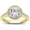 Round Halo Pave-Set Engagement Ring