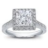 Square Halo Pave-Set Engagement Ring