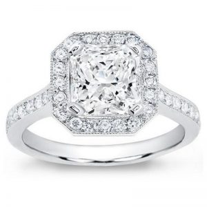 Pave Engagement Setting For Square Diamond