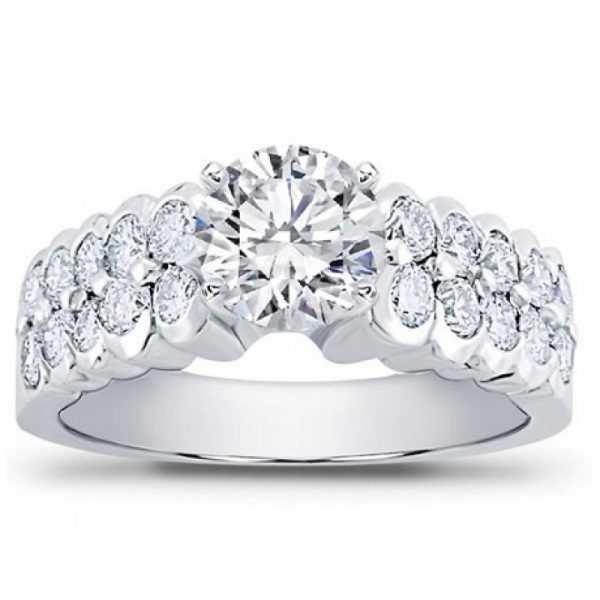 Diamond Side-Stones Ring Engagement Setting