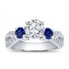 Sapphire Accented Pave Engagement Setting