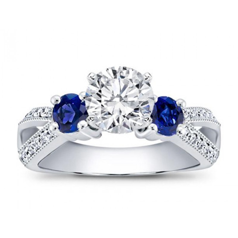 Sapphire Accented Pave Engagement Setting – Joseph King Jewellery