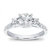 Round Three-Stone Engagement Setting