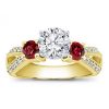 Ruby Accented Pave Gold Engagement Setting