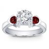 Ruby Accented Bezel Silver Engagement Setting