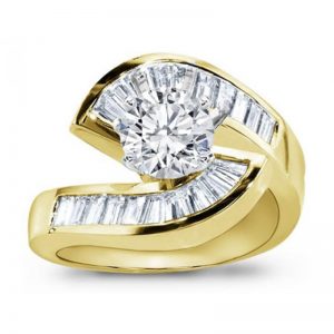 Gold Diamond Tension Engagement Setting