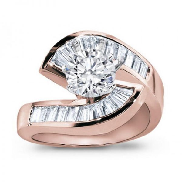 Rose Gold Diamond Engagement Setting
