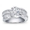 2 1/2Ct Tw. Princess Cut And Silver Baguette Setting