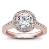 Round Halo Pave-Set Engagement Ring