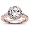 Round Halo Pave-Set Engagement Ring